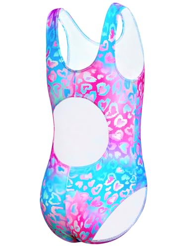 Image of Girls Swimsuits Back Cutout Bathing Suits for Girls 6-14 Removable Chest Pad Quick Dry for Swim Team Beach Pool