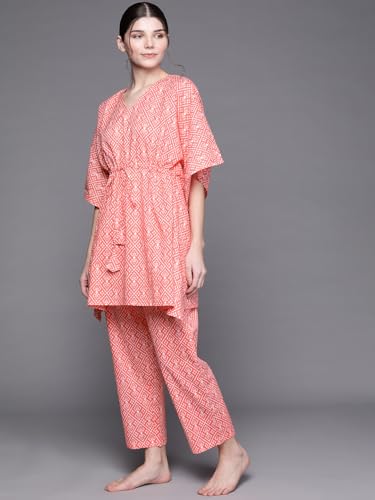 Image of Libas Women's Printed Cotton Relaxed Night Suit