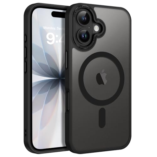 Image of YINLAI for iPhone 17 Case 6.3-inch,Magnetic Compatible with MagSafe, Slim Matte Anti-Fingerprint, Shockproof Full Body Military Grade Protection for iPhone 17 Cover, Black