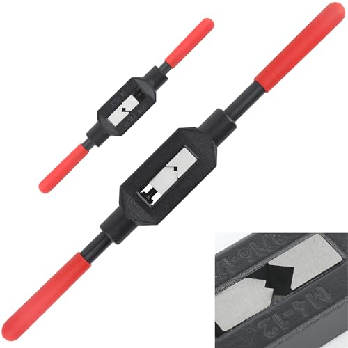 2Pcs Adjustable Tap Wrench Handle - 3/16-1/2(M4-M12) 1/16-1/4(M1-M8)