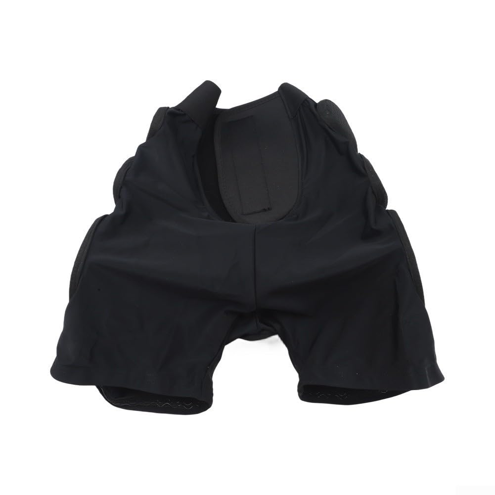 Pantaloncini protettivi imbottiti con protezioni per fianchi in EVA, per sci, snowboard, traspiranti, per coccige, glutei e cosce, unisex, per adulti, colore nero
