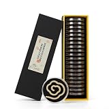 E-Days Osmanthus Incense - Cloud Shape Coil Incense, Easy to Use with Fireproof Cotton, 20 Discs 50 Min Burn Time Each, Natural Home Fragrance for Relaxation, Bedroom, Gift