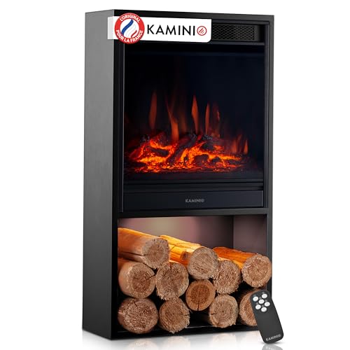 KAMINIO Cheminée électrique Hugo - Poêle électrique avec Chauffage, Effet de Flamme 3D,...