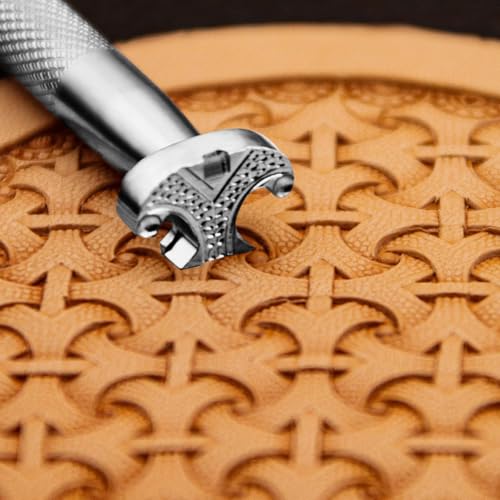 Armor Patten Leather Stamp Traditional Geometric Leathercraft Stamping Tool 304 Stainless Steel Carving for DIY Crafttool (15mm*10mm)
