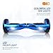 cho Electric Hoverboard Smart Self Balancing Scooter Hover Board Built-in Speaker LED Wheels Side Lights for Kids- Safety Certified (Chrome Blue)