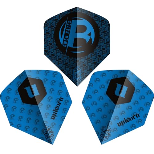 Unicorn Ultrafly Plumas para Dardos, Unisex, Negro y Azul, Big Wing