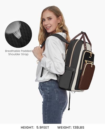 Image of LOVEVOOK Laptop Backpack Purse for Women, 15.6 inch Laptop Bag for Travel with USB Port, Water Resistant Lightweight Daypacks for College Work Business, Nurse Teacher Computer Backpacks