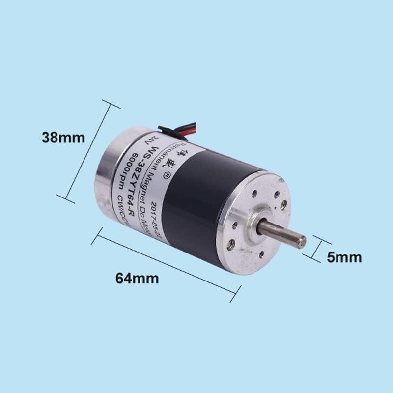 38mm permanent magnet DC high speed 12V/24V 2000/3000rpm 4000rpm 5000rpm 6000rpm shaft 5mm eforward and reverse speed motor - (Speed(RPM): 2000, Voltage(V): 12V)