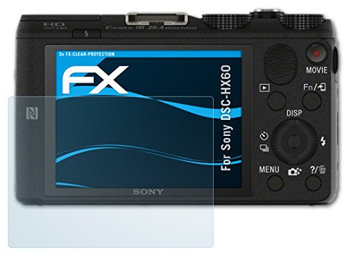 atFoliX Screen Protection Film compatible with Sony DSC-HX60 Screen Protector, ultra-clear FX Protective Film (3X)