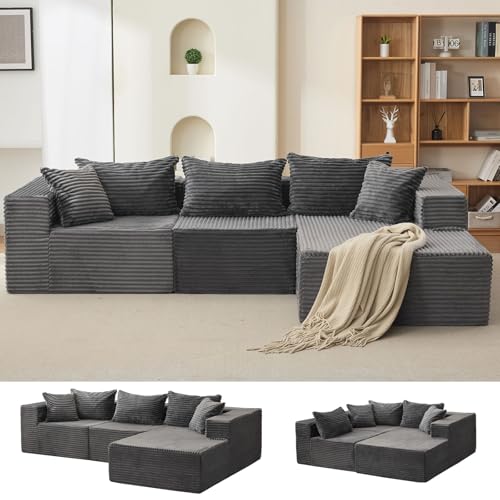 106" Comfy Cloud Sectional Couch with Chaise, Boneless L Shaped