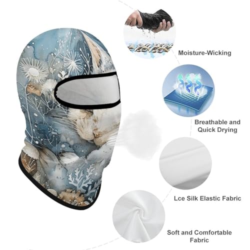 Balaclava para hombre y mujer, máscara para esquí y ciclismo, cubreboca completo con diseño de conejo dormido, 1 unidad miniatura 3