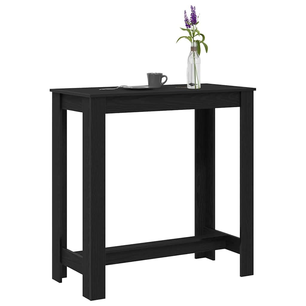 vidaXL Bartisch Schwarz Eichen-Optik 102 x 50 x 103,5 cm Holzwerkstoff, Esszimmer, rechteckiger moderner Bartisch, hoch, schickes Zentrum, aus Holz für Dein Zuhause