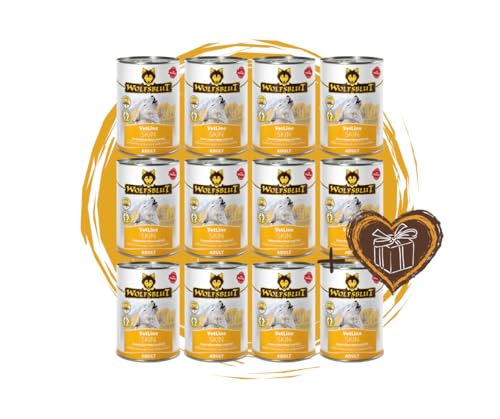 Wolfsblut Vetline Hundefutter - Skin & Coat, 12x395g - Sparbundel, Sparpaket - inklusive Warnicks Tierfutterservice Hundesnack Goodie