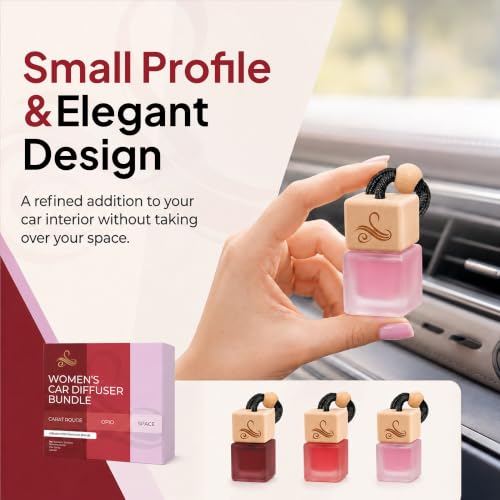 Image of Opio, Carat, Space Pack of Three 24ml | Perfume Inspired Fragrances | Strong Car Freshener with Odor Eliminator Technology | Air Freshener | Long Lasting Automotive Freshener by Perfa