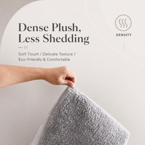Tapis de sol de douche incurvé gris lavable et absorbant - 4
