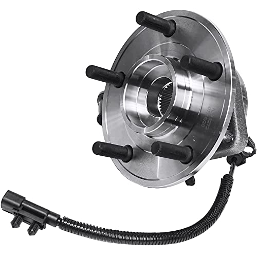 Image of Detroit Axle - 2 Front Wheel Bearing Hubs for Jeep Wrangler 2007-2010 [4-Wheel ABS], Replacement 2008 2009 Wrangler Wheel Bearing and Hubs Assembly Set