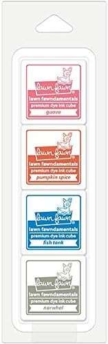 Lawn Fawn Ink Cube Packs - Front Porch, Ice Cream Parlor, Pumpkin Patch and Christmas Tree - 4 Pack Bundle