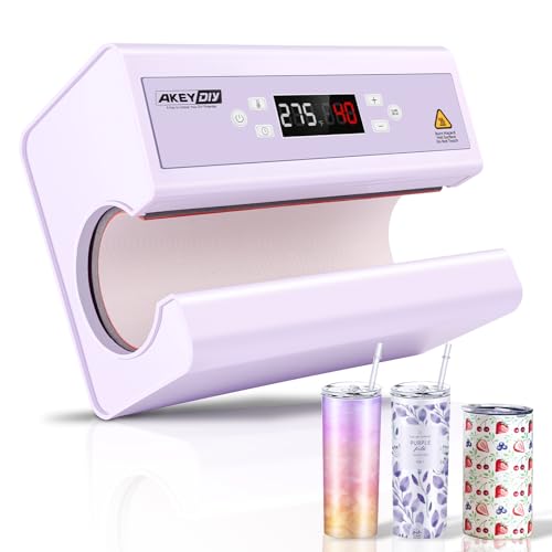 AKEYDIY Auto Tumbler Heat Press Machine 30OZ Mug Press Automatic Press & Release, Temp & Time Setting, Cup Transfer Machine for 11-30OZ Ceramic, Glass, w/Sublimation Papers, Heat Tape & Gloves