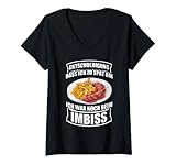 Damen Ich war noch beim Imbiss Ruhrpott Carpaccio Currywurst T-Shirt mit V-Ausschnitt