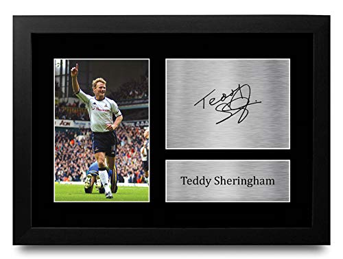 Teddy Sheringham photo dédicacée Tottenham Hotspurs cadeau A4 encadré