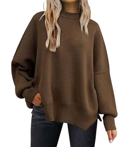 Image of SEMATOMALA Women's Oversized Plain Batwing Sweaters Fall Winter Crewneck Trendy Pullover Knit Jumper Tops