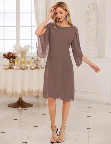 Image of GRACE KARIN Womens Formal Wedding Guest Dress 2026 Chiffon Cocktail Dress Mother of the Bride Dresses Midi Fashion Clothing