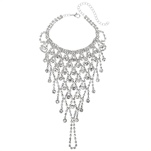 EARENT Rhinestone Hand Jewelry Silver Wedding Hand Chain Ring Bracelet for Women2
