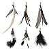 SONGWAY 猫おもちゃ 猫じゃらし 6点セット 交換用おもちゃ鈴付き 運動不足とストレス解消 ブラック羽単品