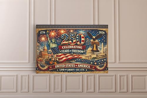 USA 250th Anniversary Canvas Print, Celebrating 250 Years of Freedom