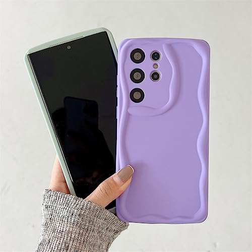 Funda de silicona rosa oscuro con ondas para Samsung S22 Plus 3