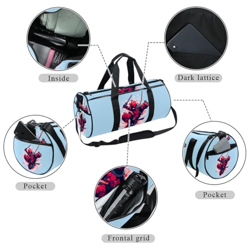 For Deadpool Large Capacity Sports Bag with Interior Zipper Pocket - Perfect Luggage, Shoe, Soccer, and Gym Bag2