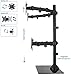VIVO Black Adjustable Quad Monitor Desk Stand Mount, Free Standing Heavy Duty Glass Base, Holds 4 Screens up to 27 inches, STAND-V004FG