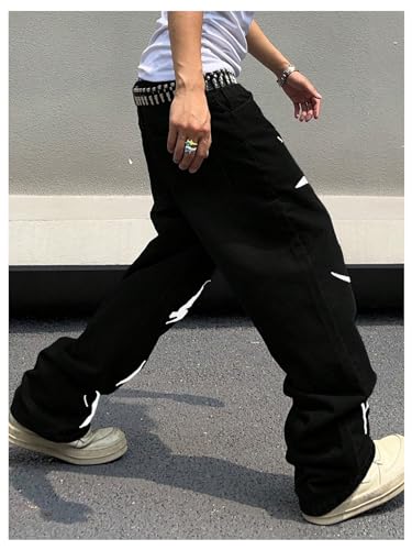 Floerns Men's Graphic Print Jeans Wide Leg Y2k Streetwear Baggy Denim Pants2