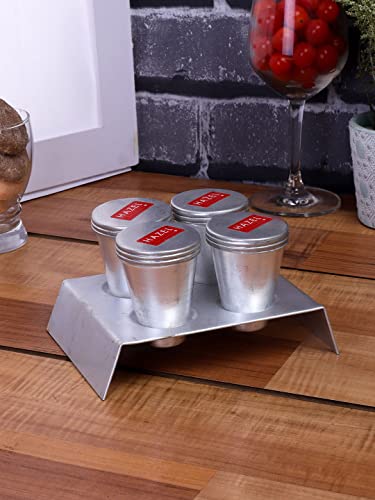 Image of HAZEL Kulfi Moulds Set Aluminium | Traditional Ice Cream Large Mould Set of 4 | Kulfi Moulds Set with Stand | Reusable Ice Cream Maker Popsicle Mould