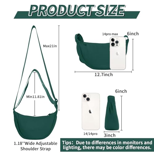 Image of Nylon Crescent Crossbody Bag for Women Purses Trendy Men,Small Travel Sling Bag Hobo