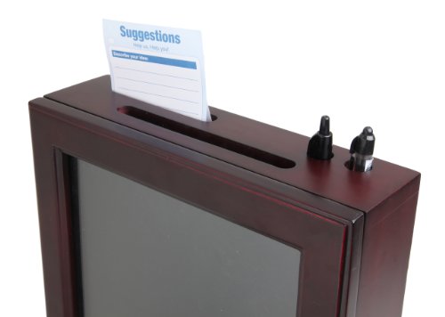 Adir Customizable Wood Suggestion Box - Mahogany - With 25 Suggestion Cards #TOP2