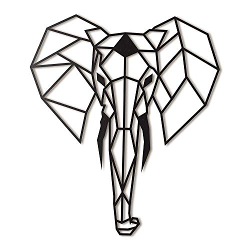 Hoagard Elephant XL - Decoración para Pared (Metal, 75 x 90 cm), diseño de Elefante