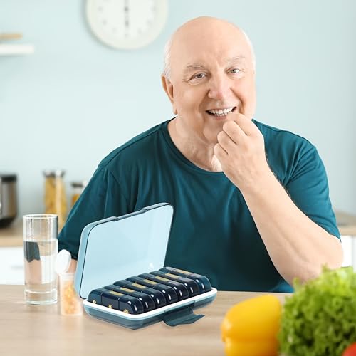 Image of Premium Unbreakable Medicine storage organizer- Waterproof Medicine organizer box- Medicine Box, 7 days Medicine Box For Home-Large Pill Organizer Box Case (Blue-3 Compartment)