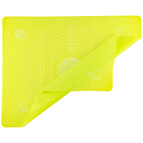 Southern Homewares Silicone Placemat Pastry Pizza Cake Pie Mat Baking Rolling Kneading Crafts Countertop Table Protector Non Stick Slip,19.65" X 15.65",Sh-10334 (Yellow) #TOP1