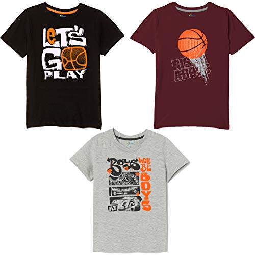 Image of Real Basics Boy's Regular Tshirt(Pack of 3)