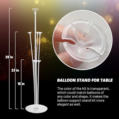 Image of JOYYPOP 10 Sets Balloon Stand Kit, Balloon Sticks with Base Party Supplies Birthday Graduation Party Decorations Wedding