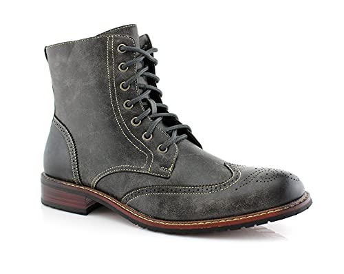 Delli Aldo Kaiser M828A Men's Western Style Wing-Tip 6 Inch Tall Oxford & Derby Dress Boots