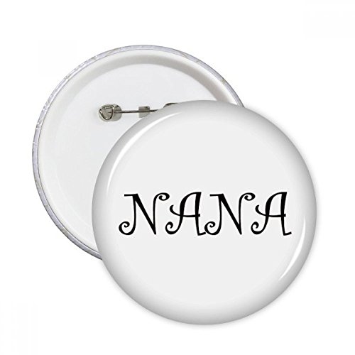 Badge bouton Nana lettre anglaise : lot de 5 broches rondes S pour vêtement