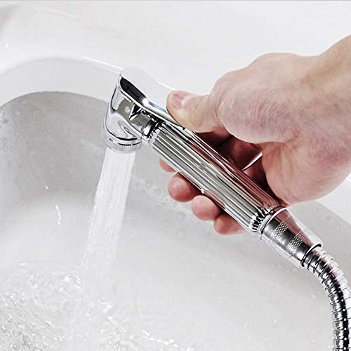 Handbrause aus Chrom, Hand-Bidet-Spray, ABS-Duschkopf, Sprühdüse, Druckknopf, Dusche