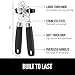 GORILLA GRIP Heavy Duty Stainless Steel Smooth Edge Manual Can Opener and Bottle Openers, Soft Comfortable Handle, Oversized Handheld Turn Knob, US Designed Multifunctional Kitchen Tool, Black