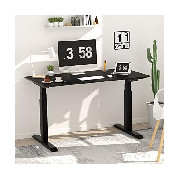 HAIAOJIA Height Adjustable Standing Desk Frame Dual Motor Sit Stand Desk 3 Stage Electric Stand Up Desk with Smart Pannel Lifting Base for Home/Office - Frame Only - Image 8