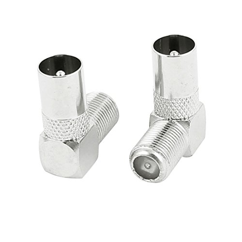 2 conectores uxcell angulo recto F hembra a PAL macho TV miniatura 1