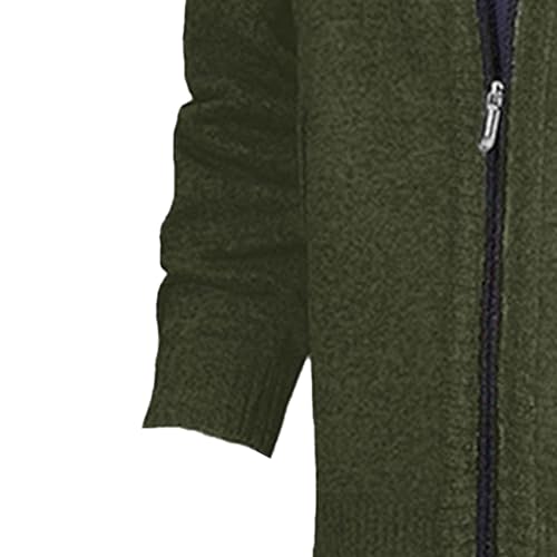 Men's Stand Collar Knitted Cardigan Full Zip Up Stand Collar Slim Fit Casual Knitted Sweater with 2 Front Pockets2