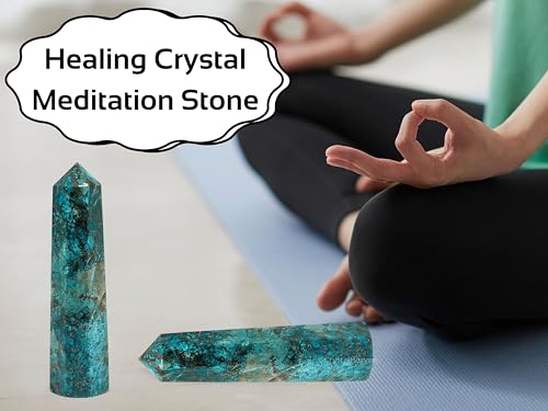 Image of Crystal Heaven Certified Chrysocolla Tower Obelisk Point For Chakra, Healing And Balancing - Aaa Grade Original Certified Gemstone Agate For Reiki Meditation Yoga Spiritual (2-3 Inches)