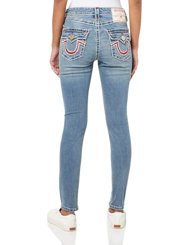 True Religion Women's Jennie Mid-Rise Flap Curve Skinny Jeans Color Nora2